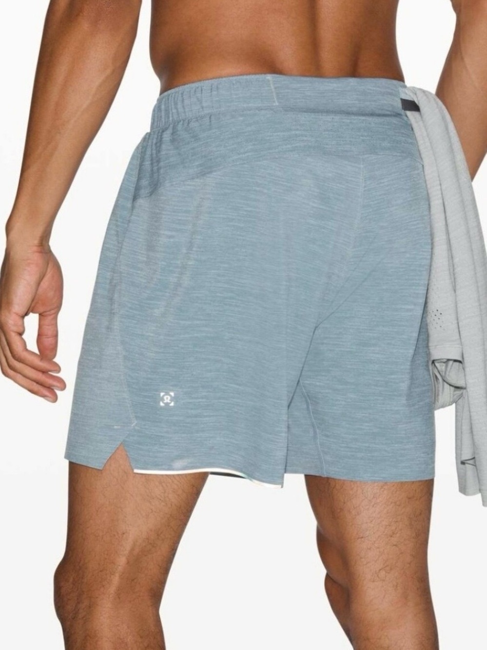Lululemon Surge Short *Liner 6" Heather Allover Chambray Blue Charcoal size M